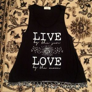 Brand New Live Love Fringe Tank Top